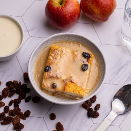 Top Nosh Meal Bread and Butter Pudding with Butterscotch Sauce