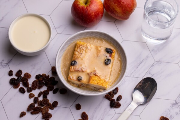 Top Nosh Meal Bread and Butter Pudding with Butterscotch Sauce