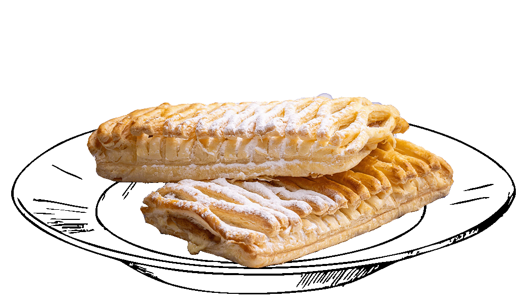 apple Danish on sketched plate