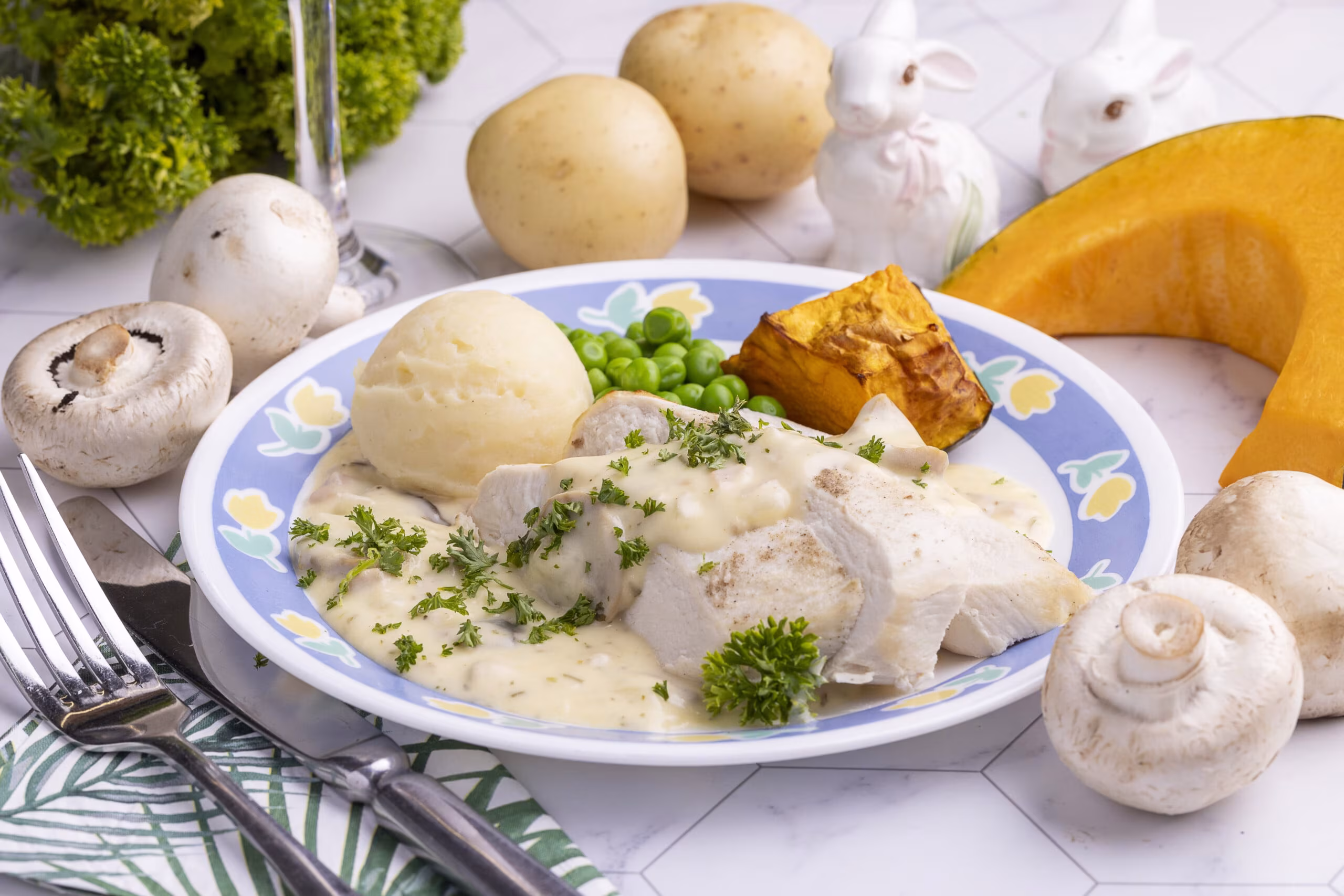 Chicken Breast with Bacon and Mushroom Sauce