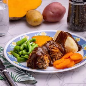 Top Nosh Meal Meatballs Gravy and Mash