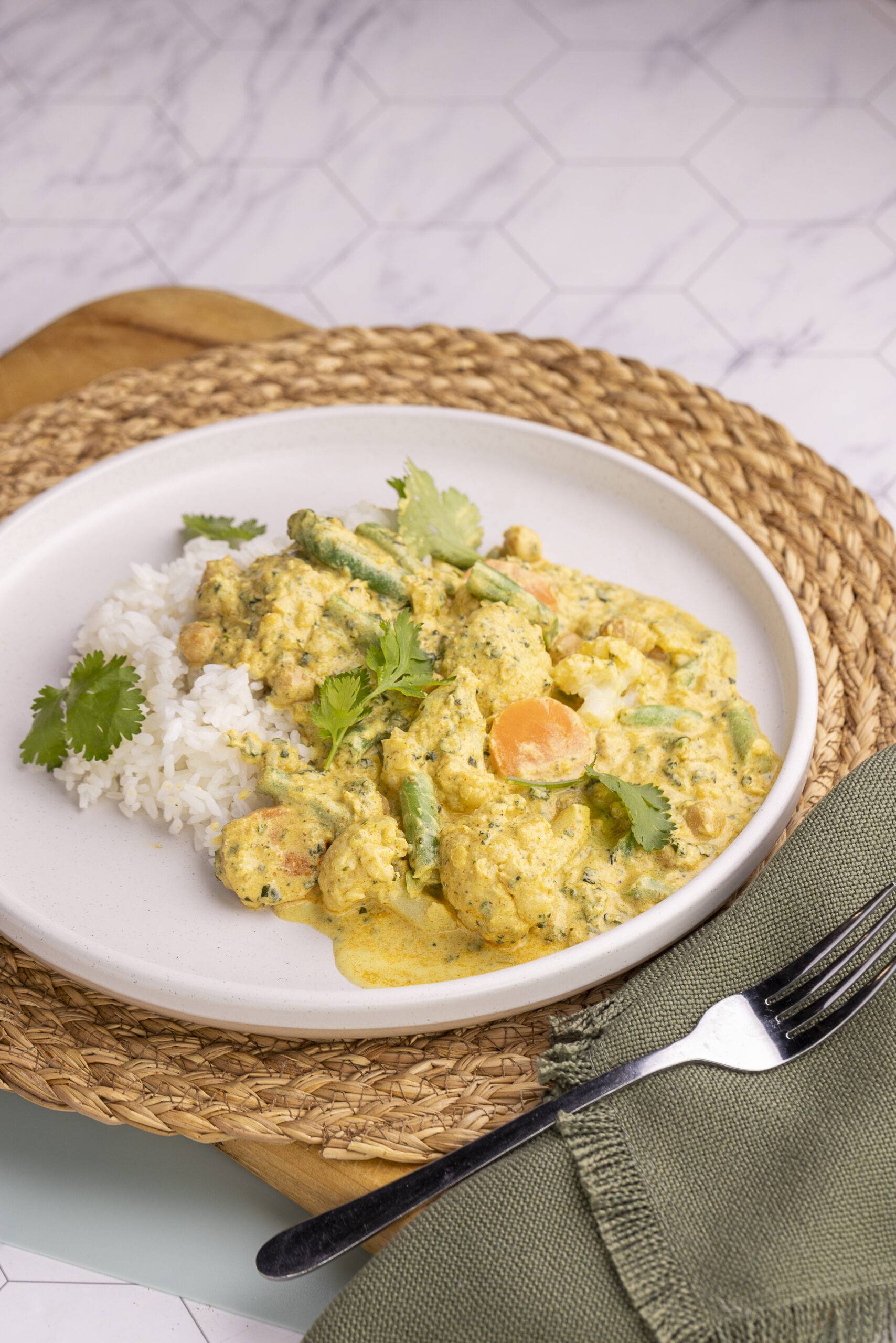 Vegetable Korma Curry and Rice - Image 2