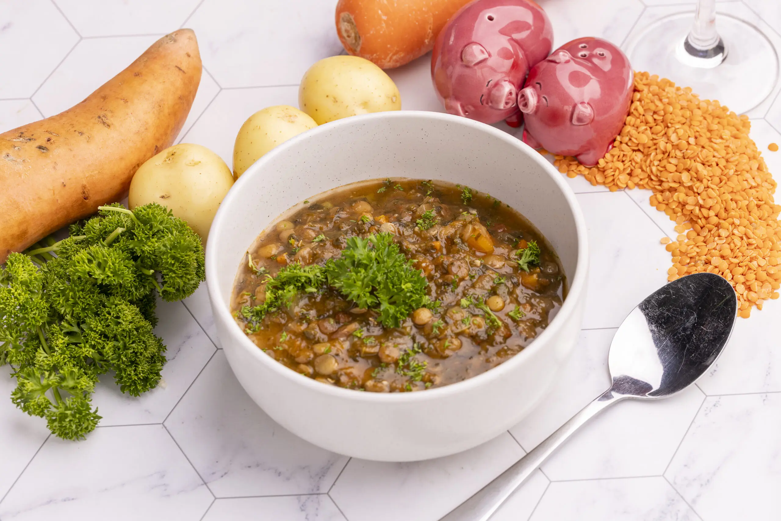 Vegetable and Brown Lentil Soup